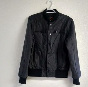 G By Guess Jet Black Varsity Jacket.